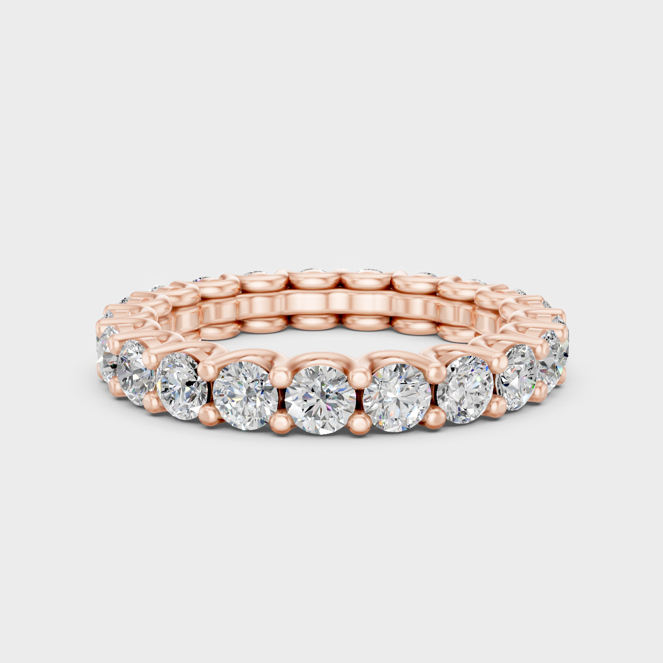 Contemporary Lab Diamond Eternity Ring In Rose Gold